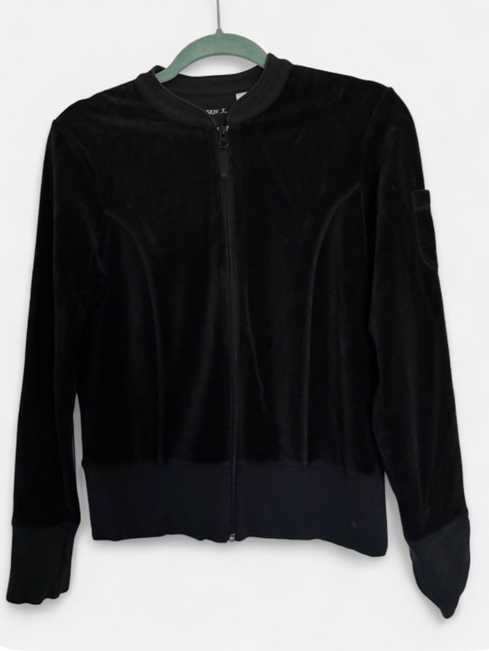Danskin Black Velour Full-Zip Track Jacket